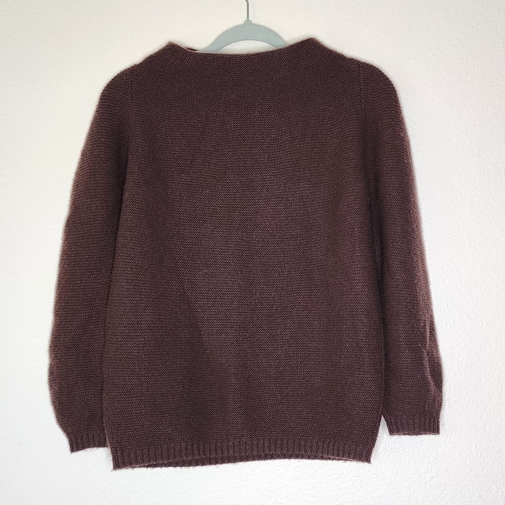 The Reset Chocolate Wine Flawless Funnel Wool Cashmere Blend Sweater S - Picture 4 of 7